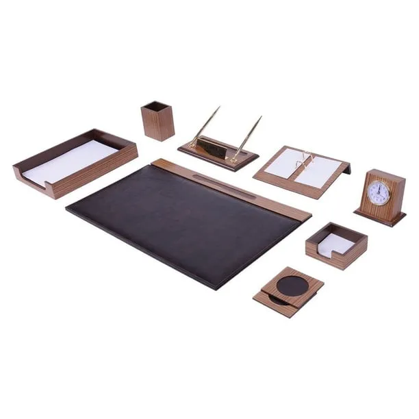 Wooden Desk Set - Desk Organizer Set - 11 Accessories - Desk Office Organizer - Document tray - Office Desk Accessories