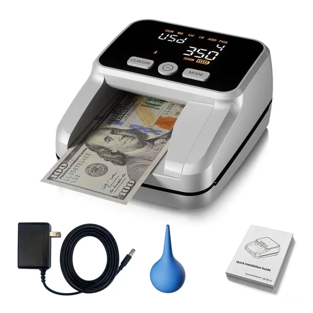 Fitop Portable Counterfeit Money Detector with MG/UV/IR Detection | 2.8" LED Display & Compact Design for USD