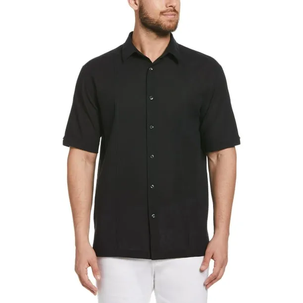 Men's and Big Men's Short Sleeve Linen Cotton Tuck
