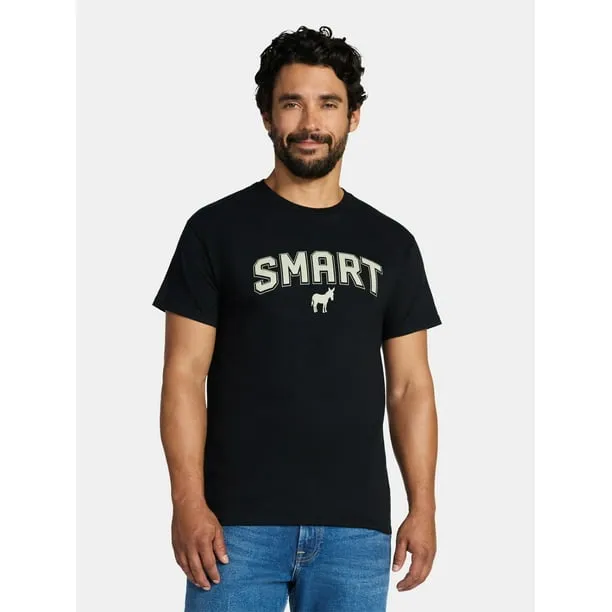 Men's and Big Men's Cotton Smart Donkey Graphic Tee, Sizes S-3XL