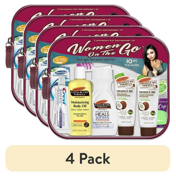 (4 pack) Convenience Kits International, Womens Multicultural 10 PC Kit Featuring: Palmers Hair and Body Care Trial-Size
