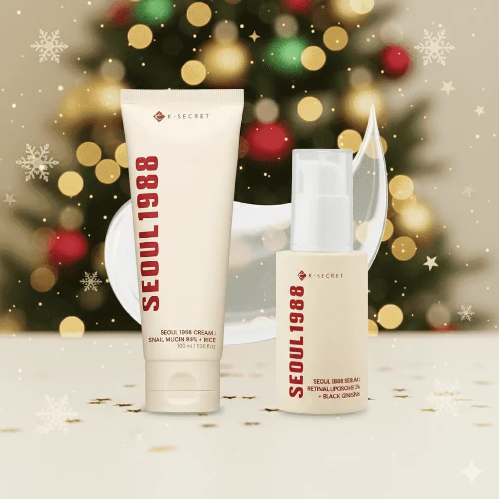 K-Secret Seoul 1988 Skincare Set Retinal Liposome & Snail Mucin Complex, Radiance & Hydration Support, 2-Piece