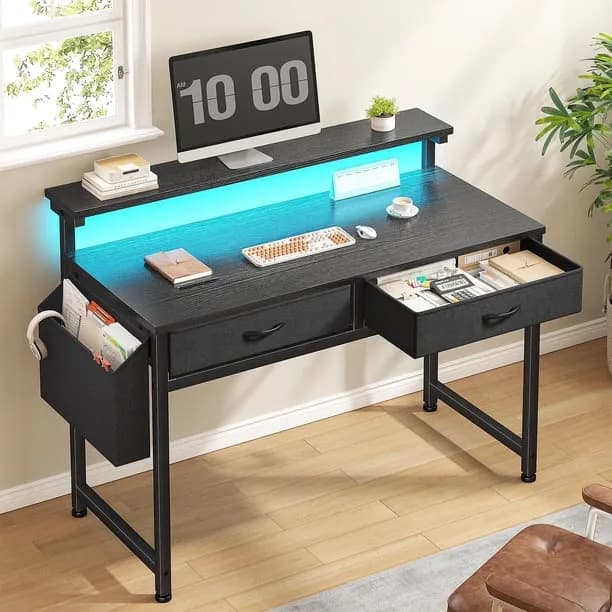 Romorgniz 378 H Computer Desk with LED Lights
