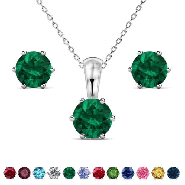 May Birthstone 18K White Gold Plated Women Jewelry