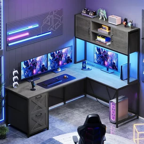 Sedeta L Shaped Gaming Desk Reversible Computer