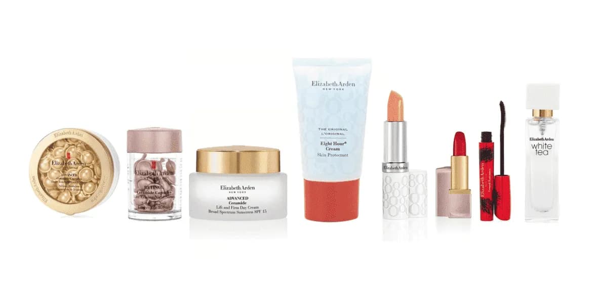 Elizabeth Arden 9Piece Skincare & Beauty Gift Set with Ceramide Capsules, Retinol Capsules, Creams, Lipstick, Mascara, W