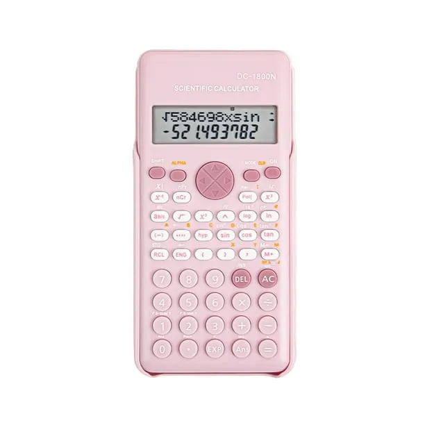 Pink Scientific Calculator 240 Functions With Lcd Display For Students Engineering Mathematics Exams Trigonometry