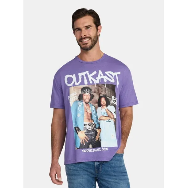 Men's and Big Men's Boxy Fit Graphic Tee with