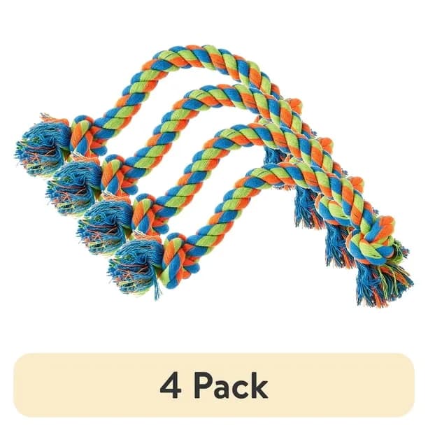 4 Pack Vibrant Life Tug Buddy Braided Rope Chew