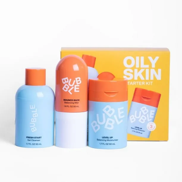 Bubble Skincare 3-Step Balancing Bundle, for Normal to Oily & Combo Skin, Everyday Care, Unisex, set