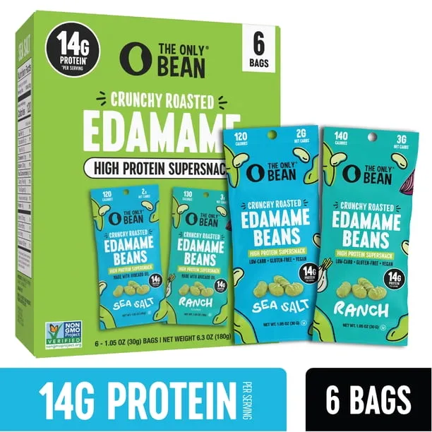The Only Bean Roasted Edamame Beans Sea Salt and