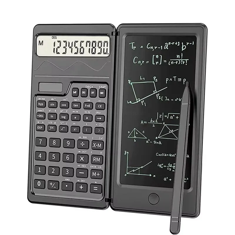 Solar Scientific Calculator with LCD Notepad Functions Professional Portable Foldable Calculator for Students
