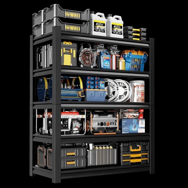Welfiya 5-Tier Garage Shelving,36"W Storage Shelves,2500LBS Heavy Duty Shelving, Adjustable Metal Shelving Units