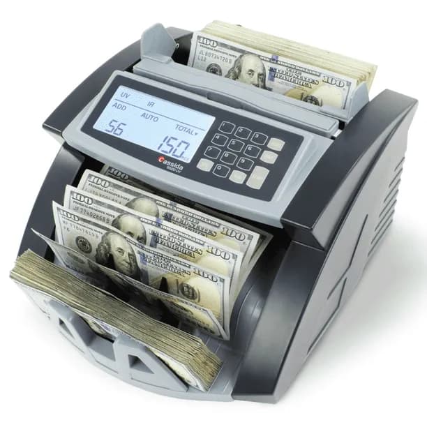 Cassida 5520 UV USA Money Counter Machine with ValuCount, Currency Handling Machine with UV/IR Counterfeit Detection, Co