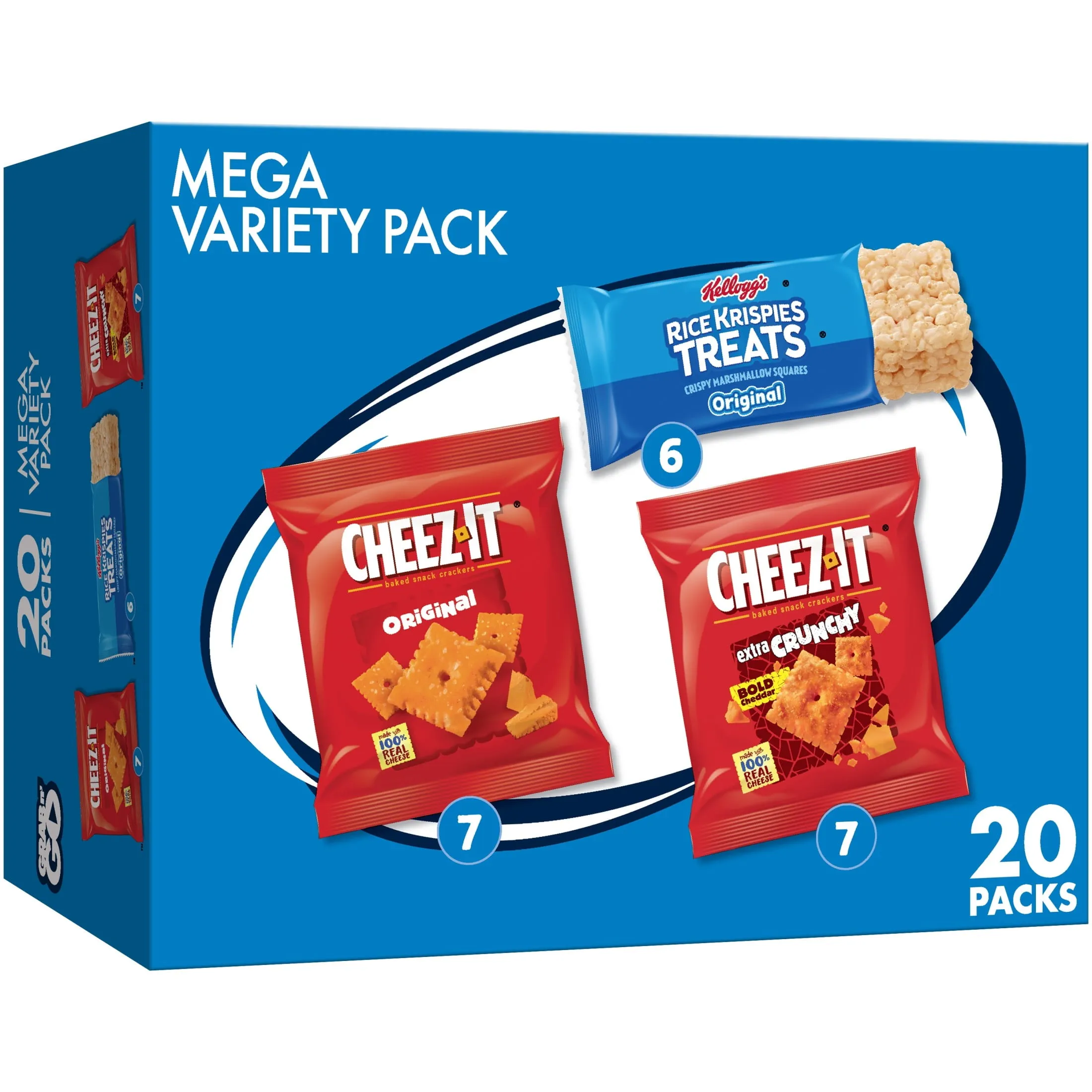 Kellogg's Variety Pack Assorted Snacks, Lunch Snacks, 20 Count