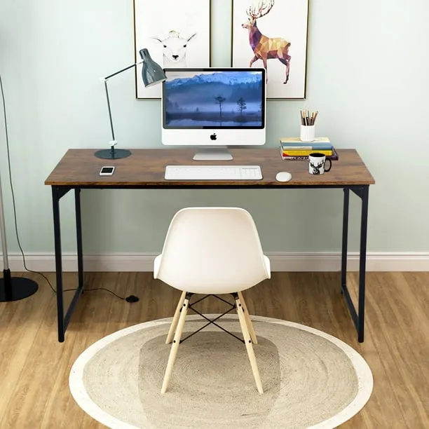 PayLessHere 47 inch Computer Desk Modern Writing Desk, Simple Study Table, Industrial Office Desk, Sturdy Laptop Table f