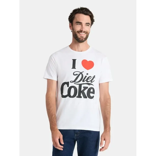Men's and Big Men's I Heart Diet Coke Graphic Tee, Sizes S-3XL