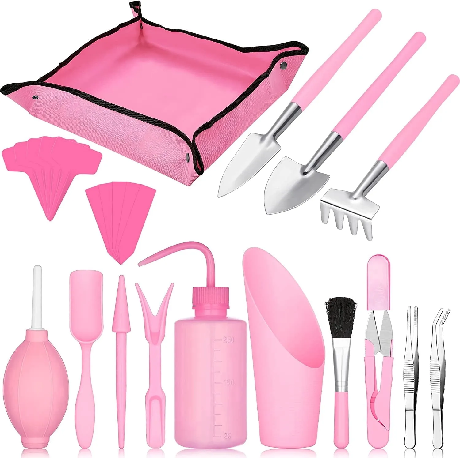 ABOURT 24-Piece Succulent Garden Tool Set with Waterproof Potting Mat