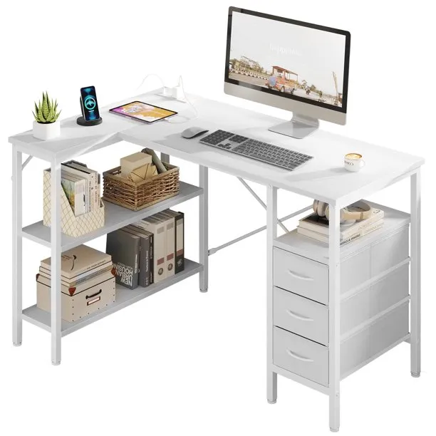 Edx 47 Inch L Shaped Desk with Power Outlets