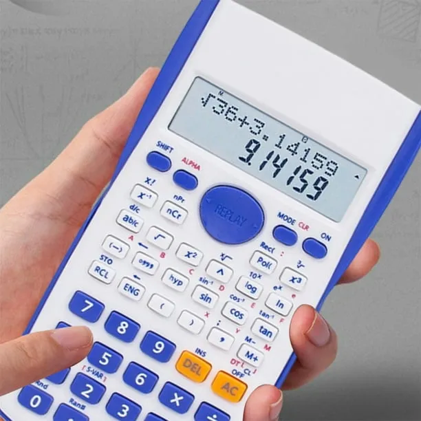 WSZZL Scientific Calculator with LCD Display - Battery Powered, Large Two-Line Screen, Advanced Math Functions including