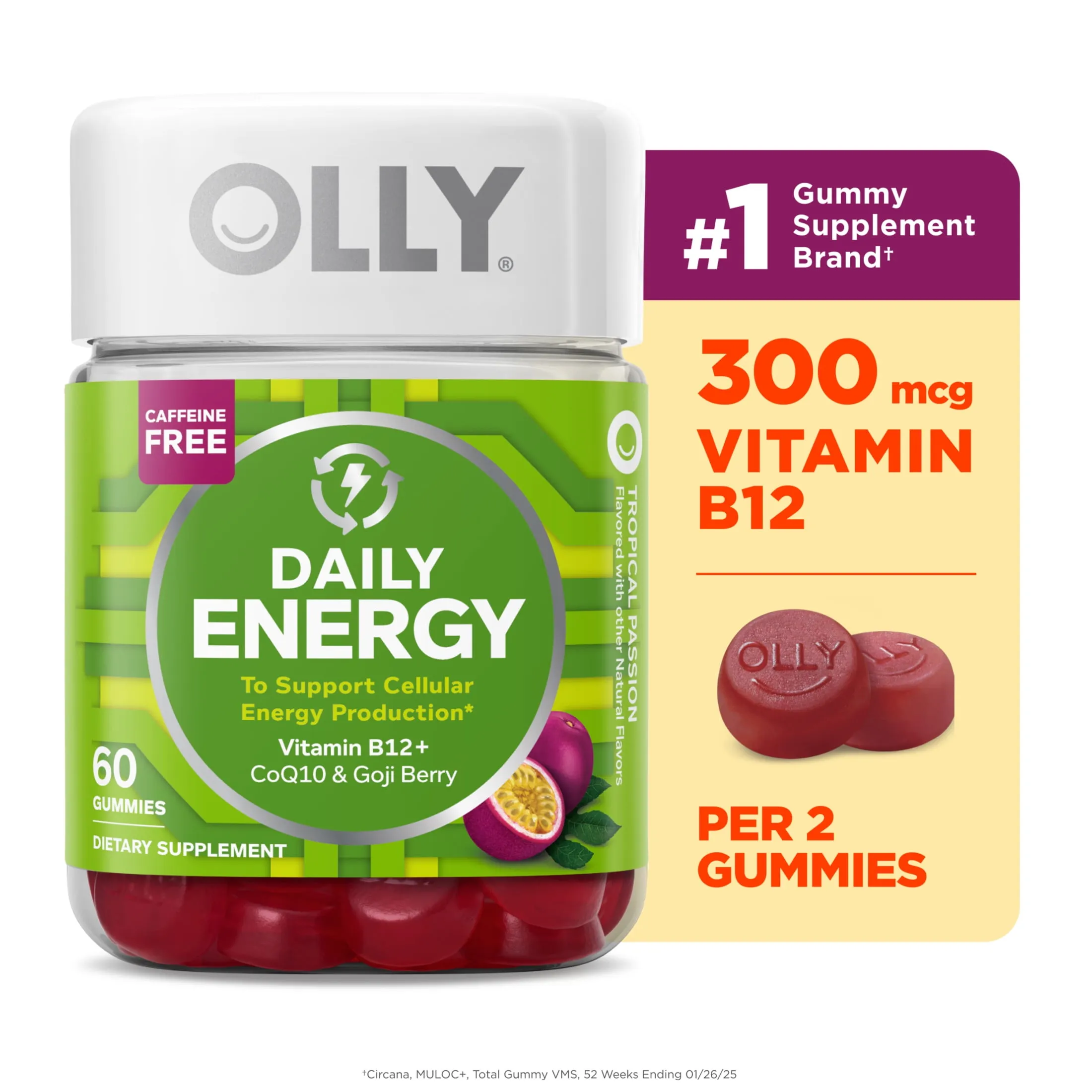 Olly Daily Energy Gummy Supplement Vitamin B12