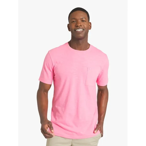 Men's and Big Men's Short Sleeve Slub Pocket T